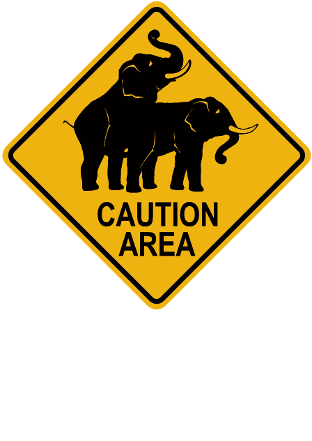Elephant Caution Sign Clipart (702x702), Png Download