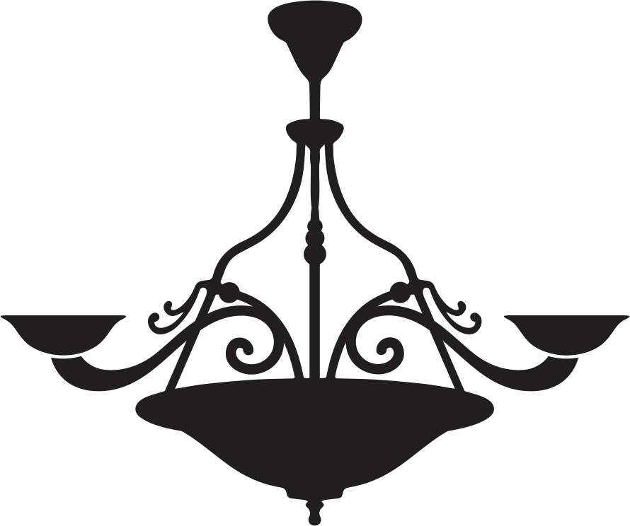 Chandelier Vinyl Decals, Products, Chandeliers, Silhouettes, Clipart (890x744), Png Download
