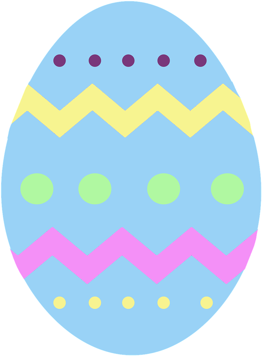 Easter Egg Blue Chevron Png Image Clipart (960x1280), Png Download