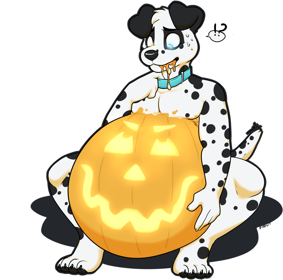 A Puppy's Plump Pumpkin Problem Clipart (1050x1050), Png Download