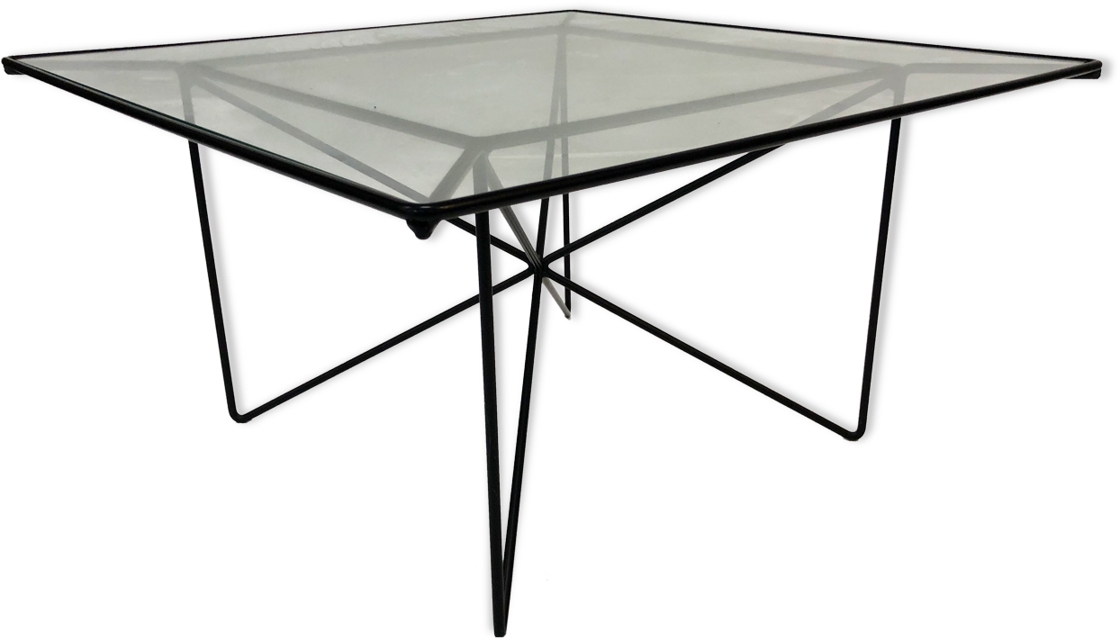 Table Low Wired Wire Vintage 60s 70s Design Design Clipart (1457x1457), Png Download