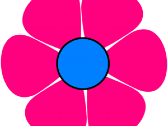 Pink Flower Clipart Blue - Png Download (640x480), Png Download