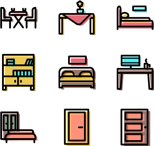 Furniture Set Clipart (600x564), Png Download