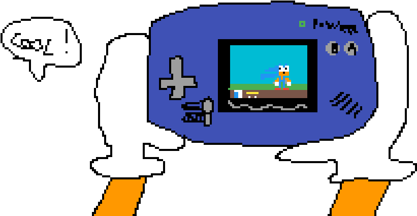 Sonic Playing His Game On Gameboy Advance Clipart (1024x576), Png Download