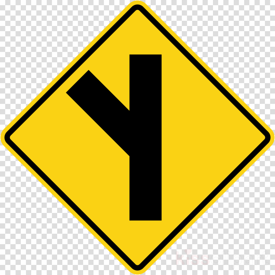 Road Left Sign Clipart Traffic Sign Side Road - Png Download (900x900), Png Download