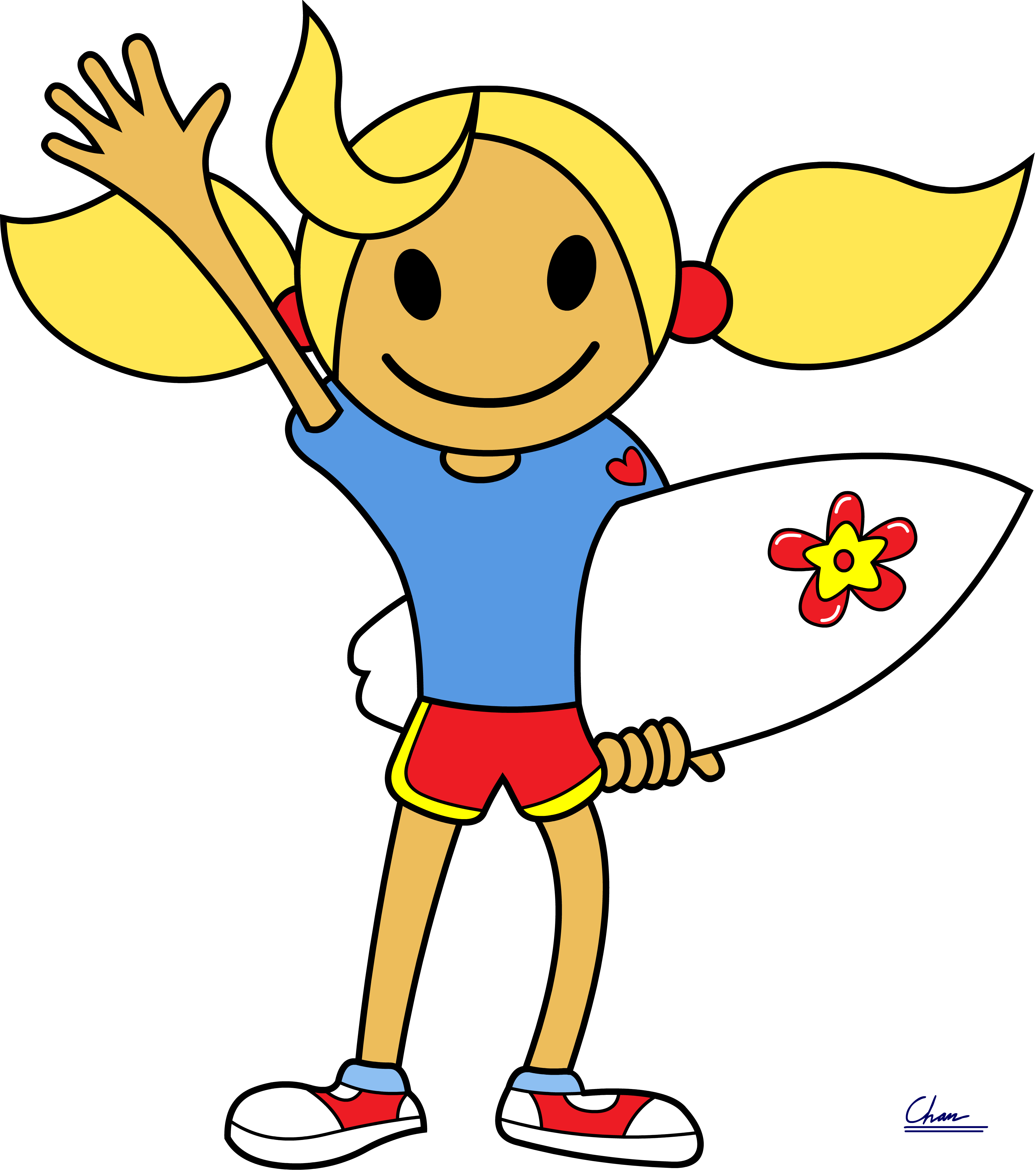 Surfer Girl From Summerland By Digbio Clipart (3539x4000), Png Download