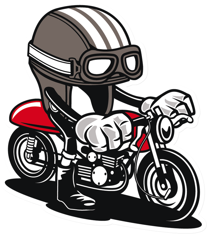 Sticker That Kick Ass Caferacer Helmet Clipart (800x800), Png Download