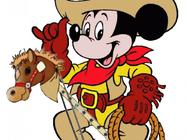 Mickey Mouse Clipart Cowboy - Png Download (640x480), Png Download
