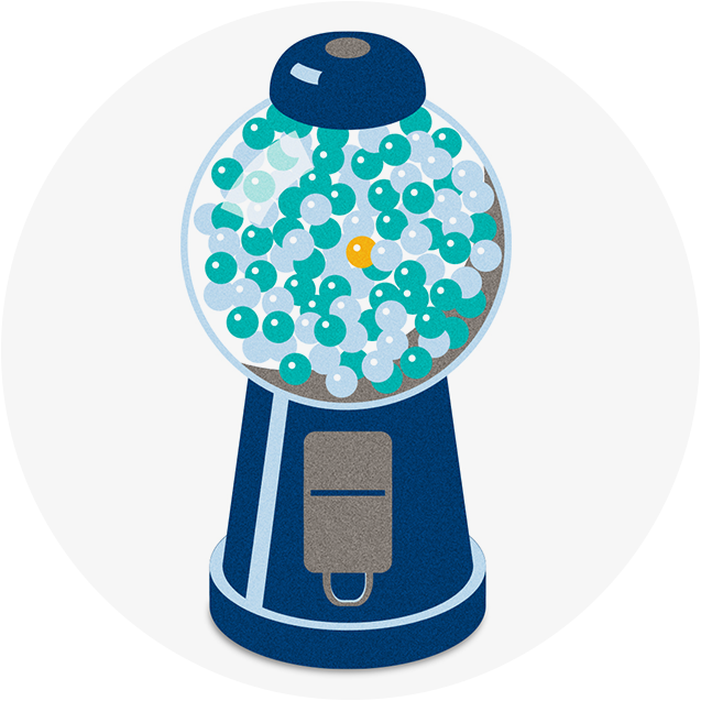 Gumball Machine Showing A Single Orange Gumball Among Clipart (637x637), Png Download
