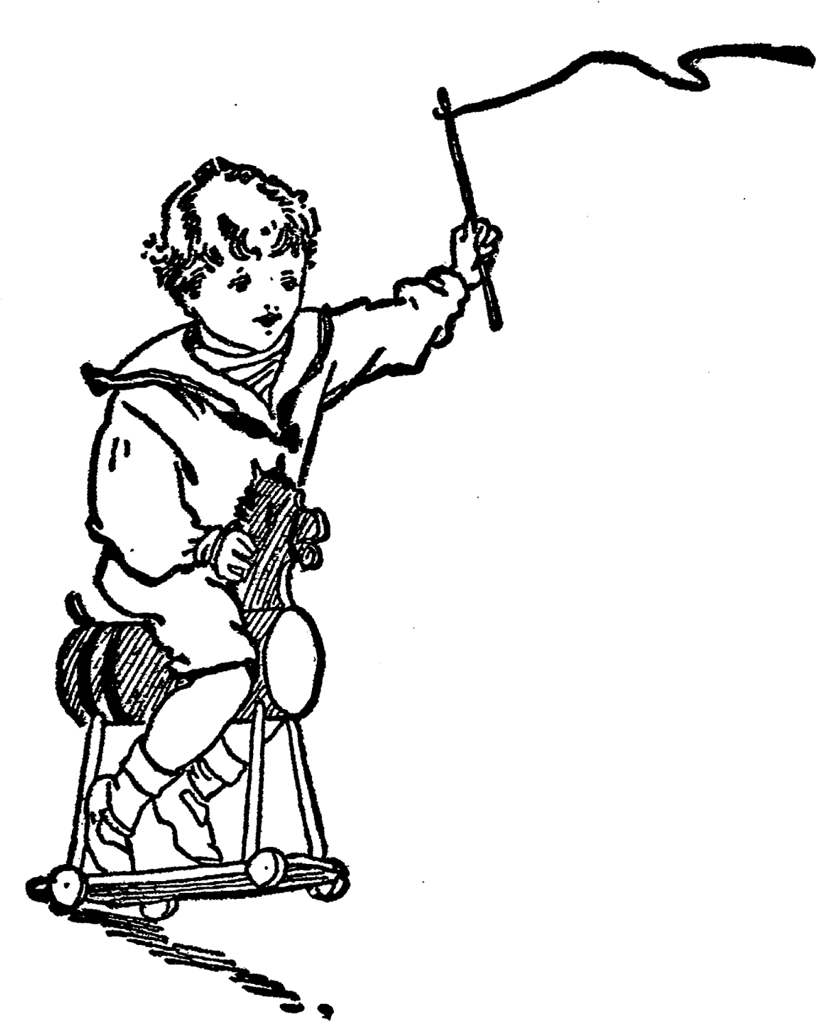 He's Got A Whip In Hand To Make The Horse Go Faster Clipart (1285x1600), Png Download