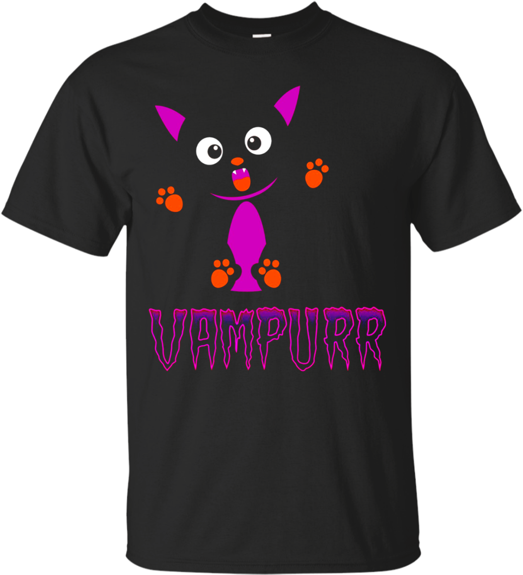 Vampurr Cute Scaredy Cat Tshirt Vampire Kitty Best Clipart (1155x1155), Png Download