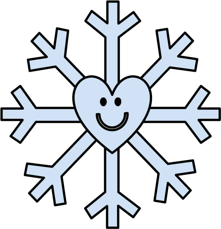 Snowflake, Smiley Face, Heart, Light Blue Clipart (816x1056), Png Download