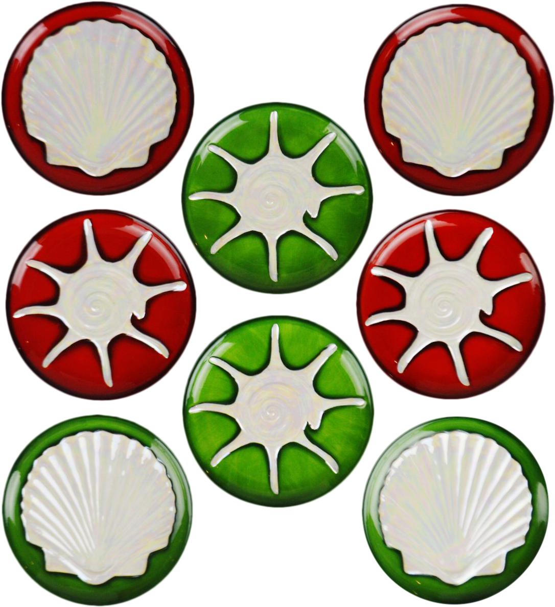 Vintage Porcelain Dessert Plates With Iridescent Seashell Clipart (1206x1320), Png Download