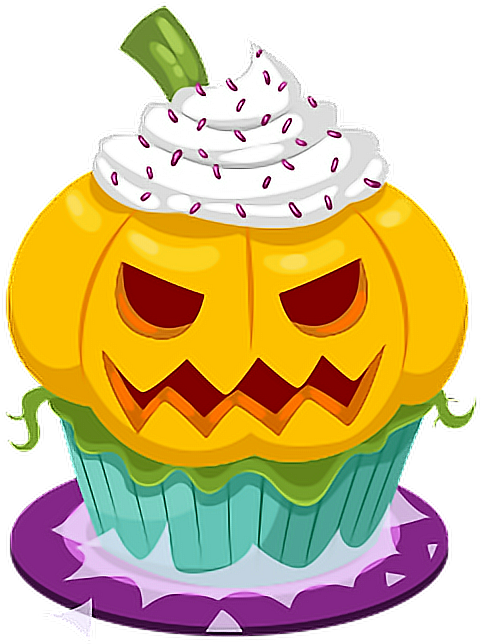 Cupcake Cake Monster Pumpkin Halloween Fantastic Freeto Clipart (620x670), Png Download
