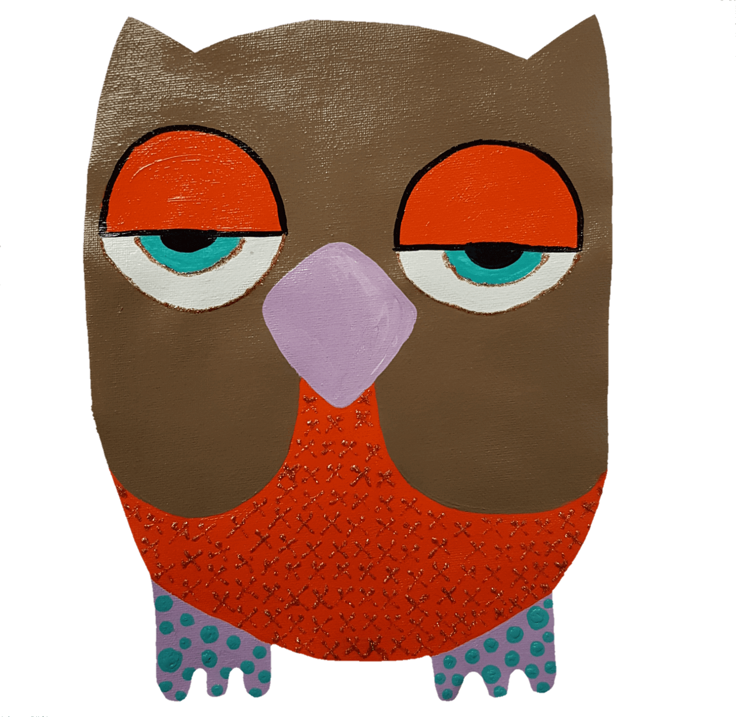 Owl Canvas Wall Cut Out Clipart (1494x1456), Png Download