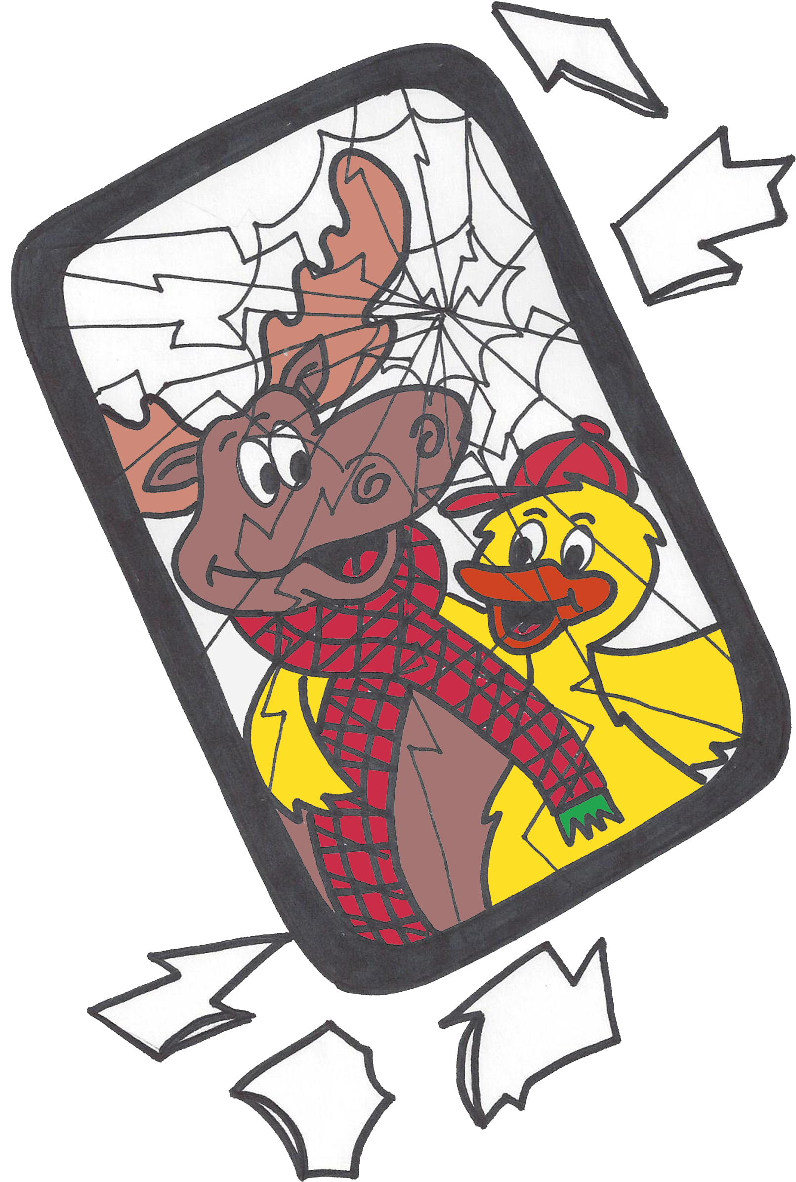 Maury & Mikey Broken Phone Clipart (1642x2426), Png Download