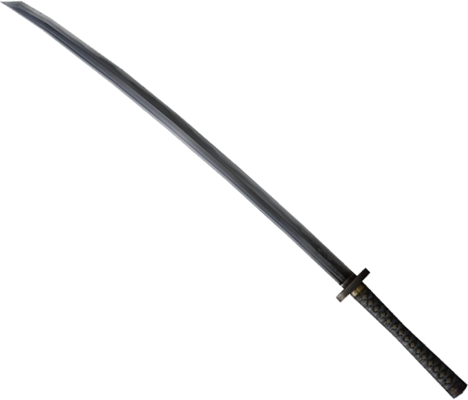 Well, The Katana Certainly Isn't Straight Clipart (661x565), Png Download