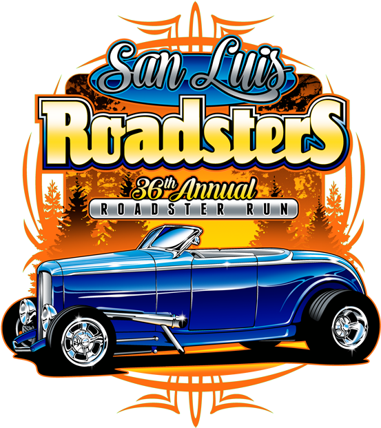 Slo Roadsters Rod Run T-shirt Clipart (576x646), Png Download
