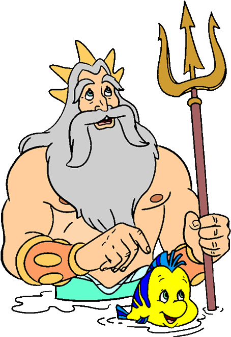 The Little Mermaid King Triton Clip Art Clipart - Png Download (475x683), Png Download