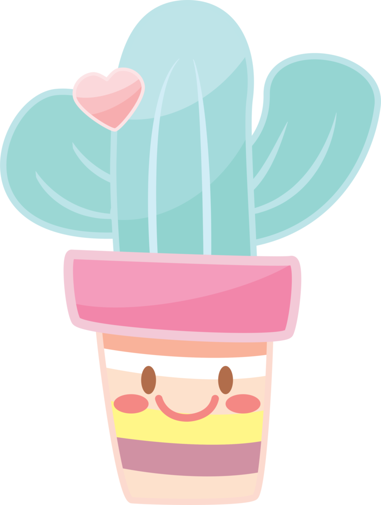 Potted Love Cactus Cookie Cutter Clipart (773x1024), Png Download