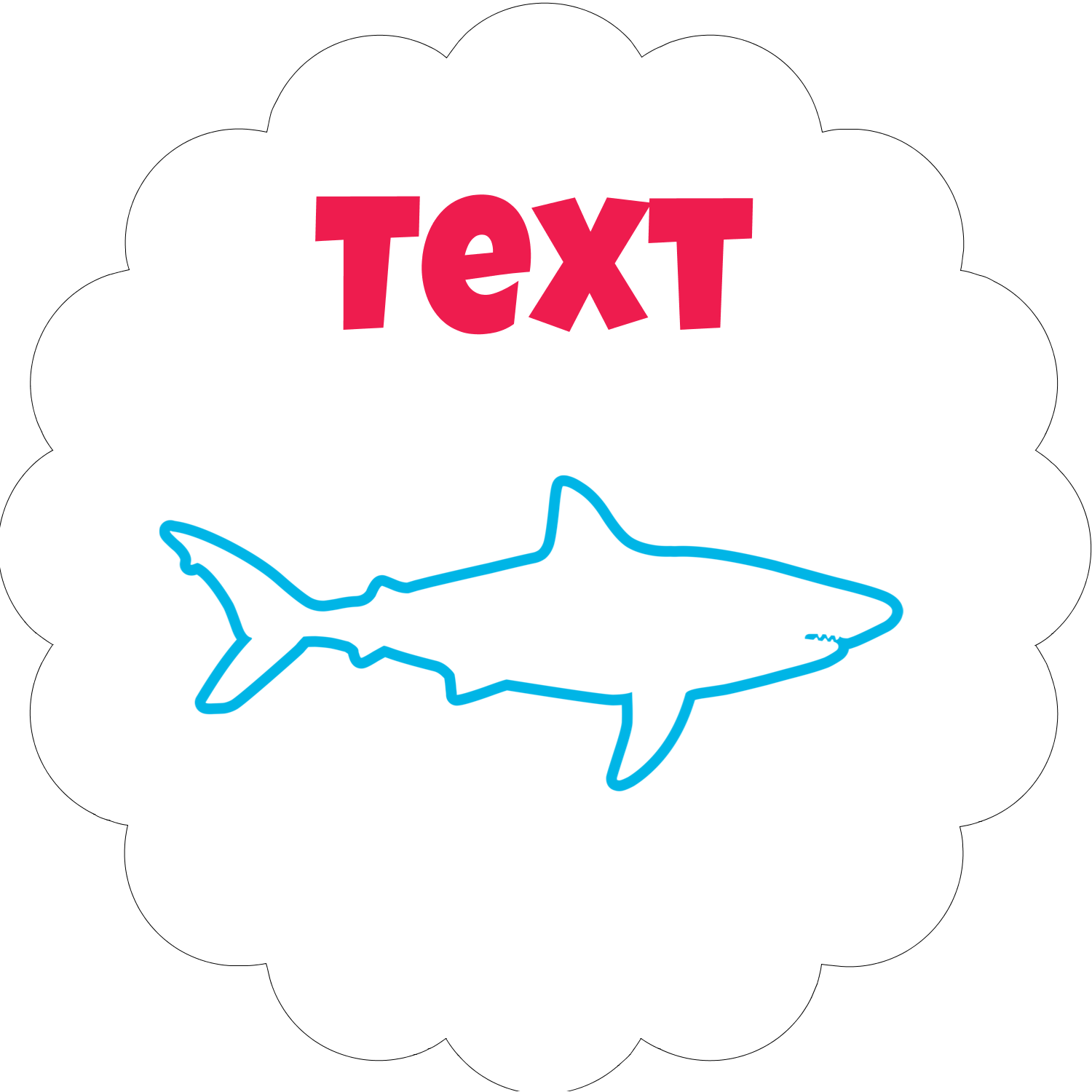 2" Scallop Oval Label Clipart (1500x1500), Png Download