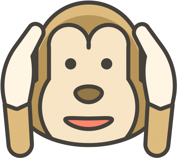 Hear No Evil Monkey Emoji Clipart (866x650), Png Download