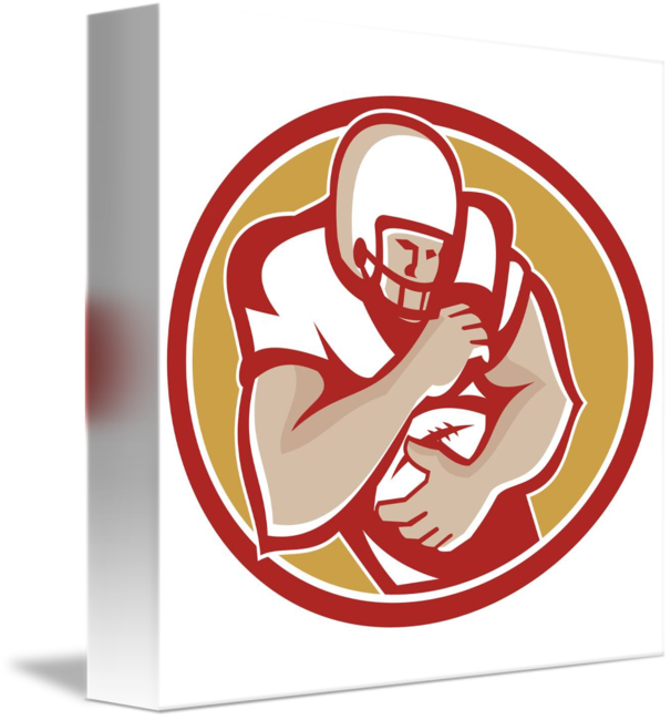 American Gridiron Wide Receiver Running By Aloysius Clipart (606x650), Png Download