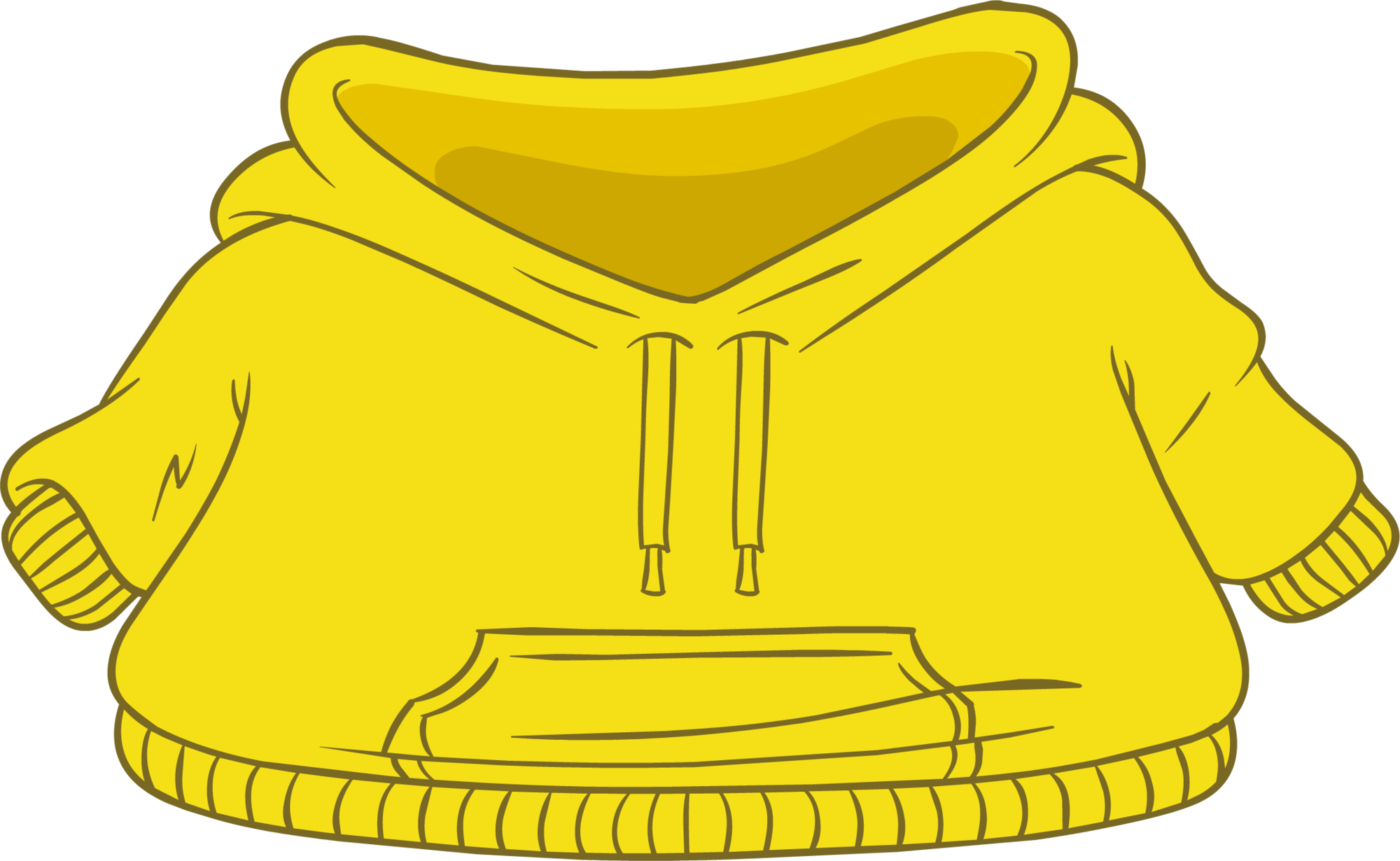 Golden Hoodie Clipart (2000x1230), Png Download