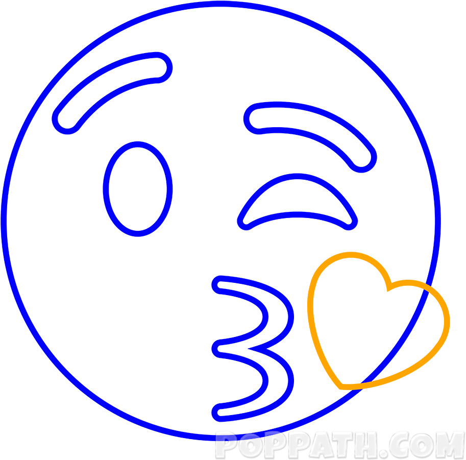 Now Draw A Heart Next To The Lips So That It Can Clearly Clipart (1000x1000), Png Download