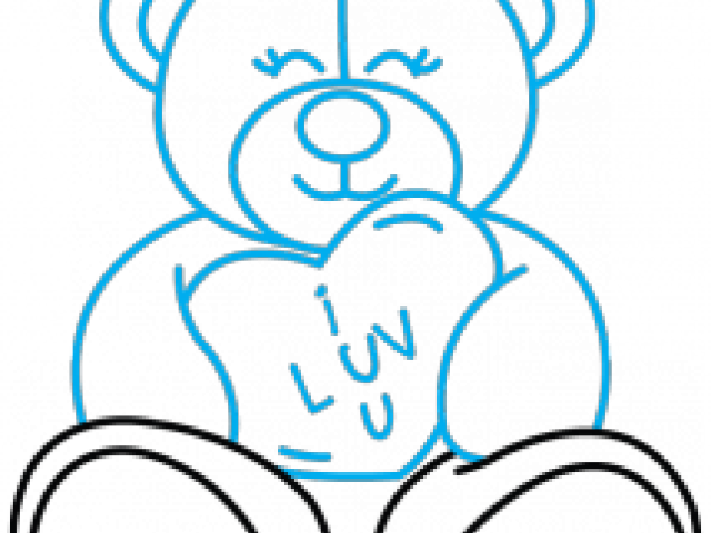 Drawn Teddy Bear Valentines Clipart (640x480), Png Download
