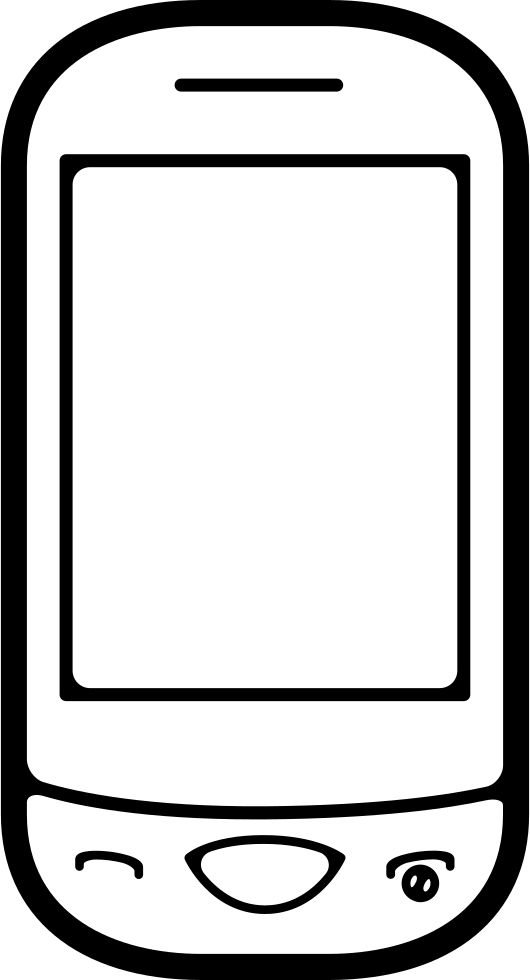 Phone Icon Outline Clipart (530x980), Png Download