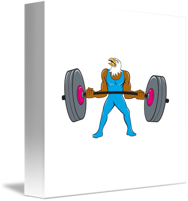 Clip Art Freeuse Stock Bald Weightlifter Lifting Barbell - Png Download (606x650), Png Download