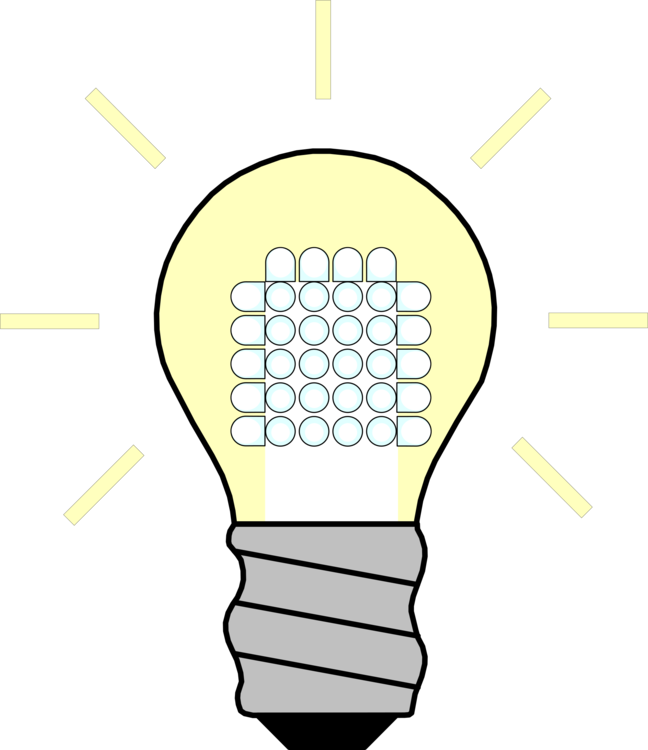 Incandescent Light Bulb Led Lamp Light-emitting Diode Clipart (648x750), Png Download
