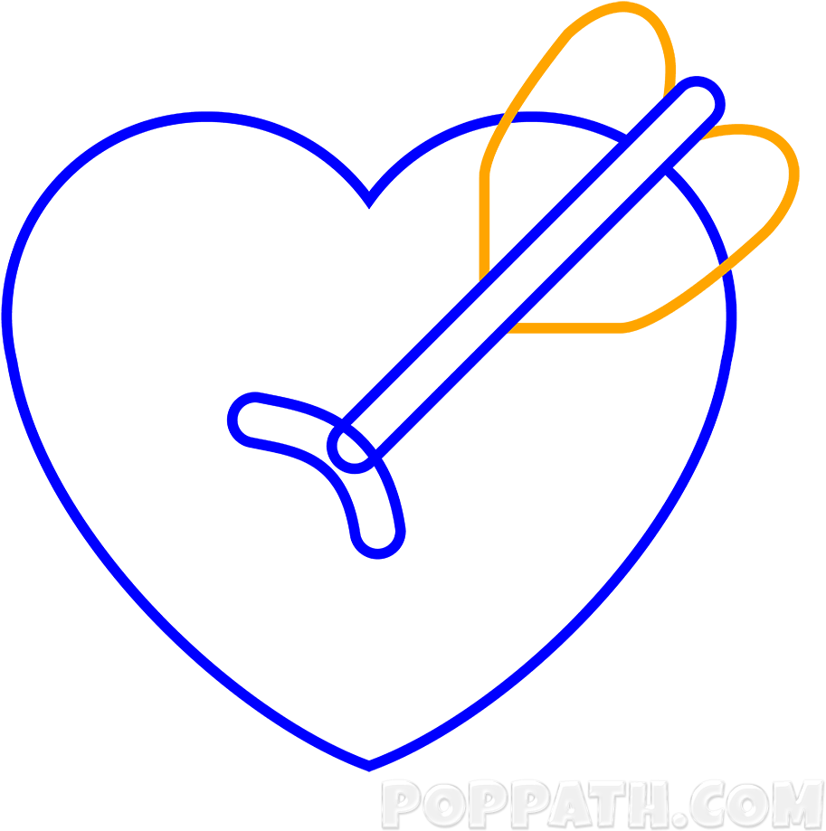 How To Draw A Heart Arrow Emoji Pop Path Svg Free Library Clipart (1000x1000), Png Download