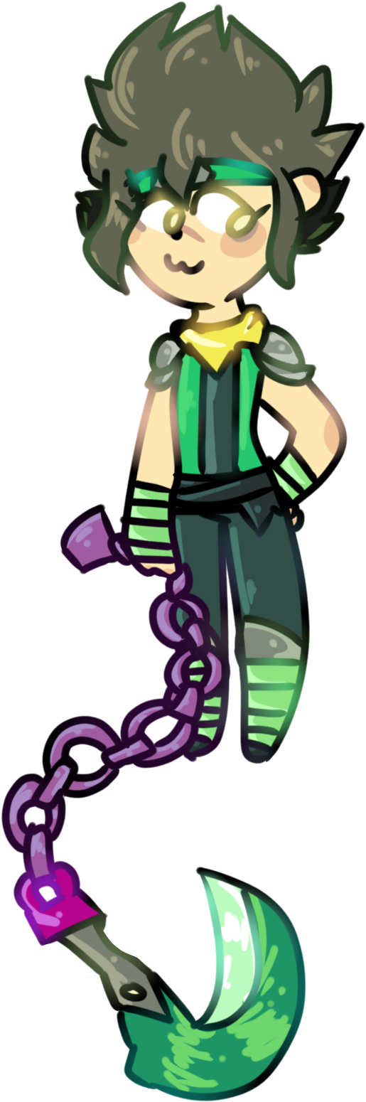 Fan Creationguy With Weird Spiky Hair And A Kusarigama Clipart (887x1665), Png Download