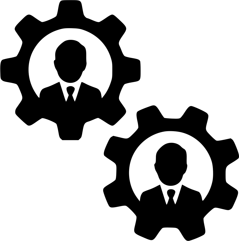 Settings Users Men Teamwork Cogs Gears Comments Clipart (981x992), Png Download