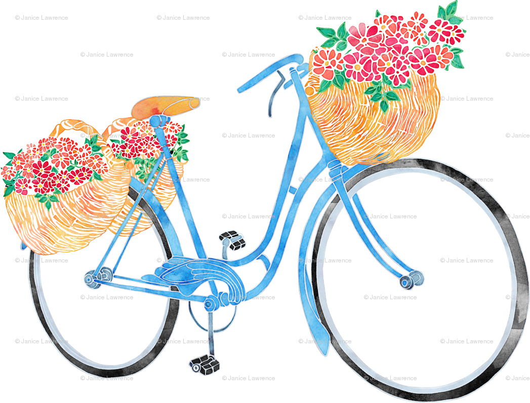 Bicycle With Basket Clip Art Png Download Full Size Clipart