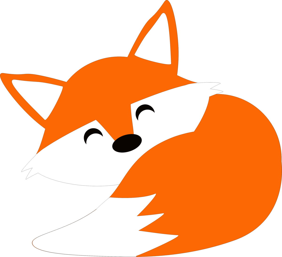 Sleeping Fox Clip Art - Png Download (1200x1094), Png Download