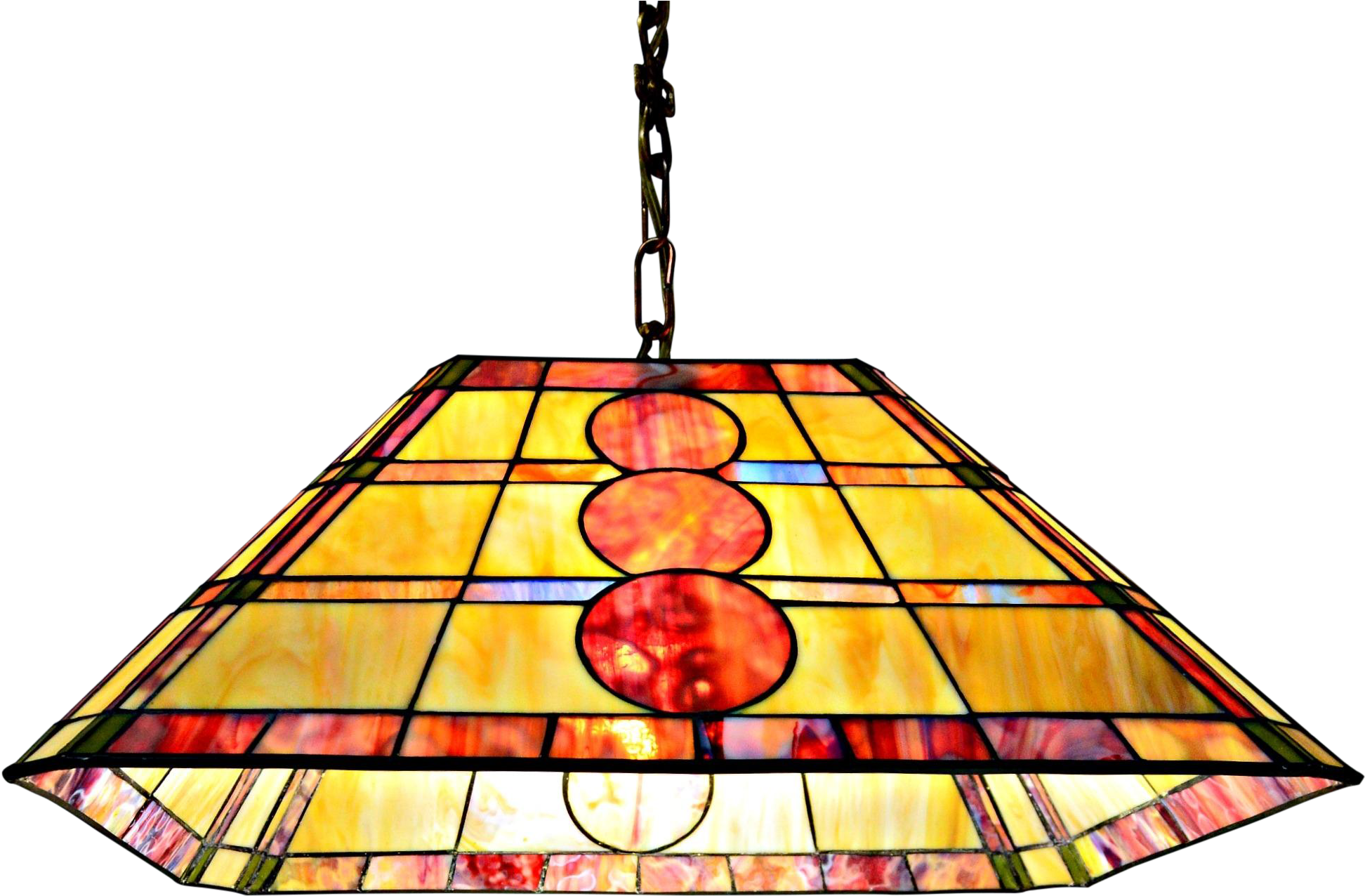 Stained Glass Rectangular Pending Lamp Cars Bedroom Clipart (2175x1445), Png Download