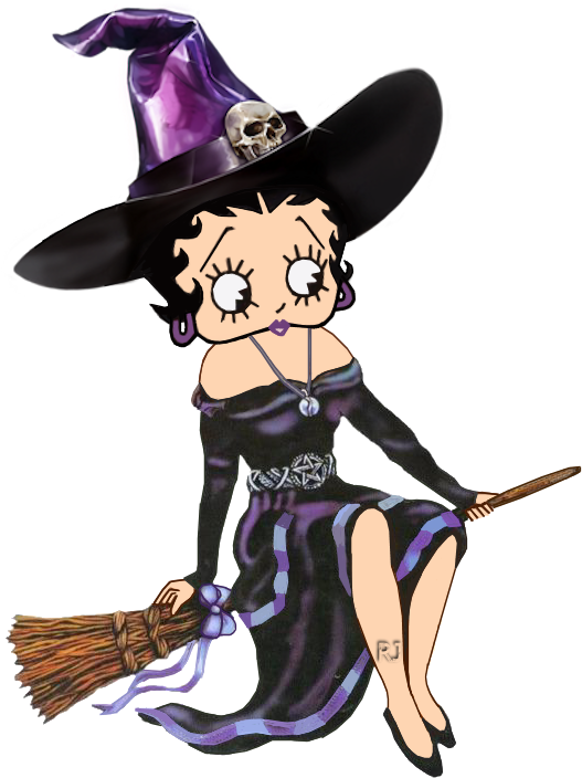 Witch Bb Betty Boop Halloween, Bb, Witch, Diva, Witches Clipart (550x750), Png Download