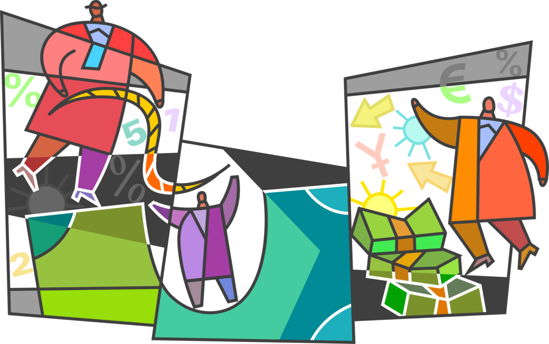 Vector Illustration Of Corporate Lifeline Rope To Climb Clipart (1116x700), Png Download