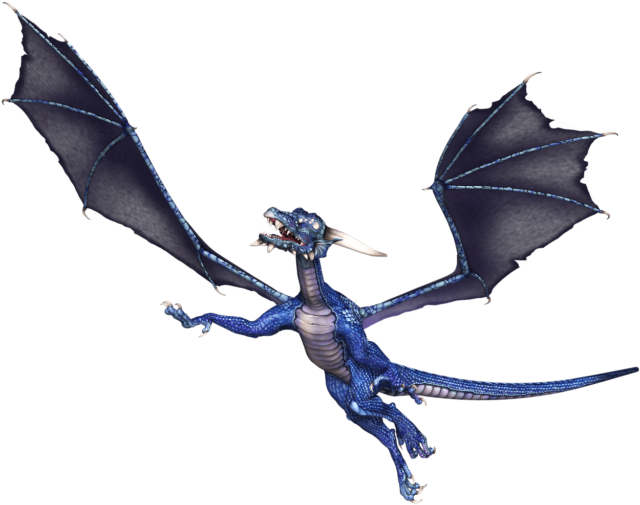Dragon Blue Flying Clipart (1280x1014), Png Download