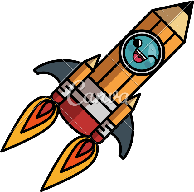 Pencil Cartoon Icons By Canva Clipart (800x800), Png Download