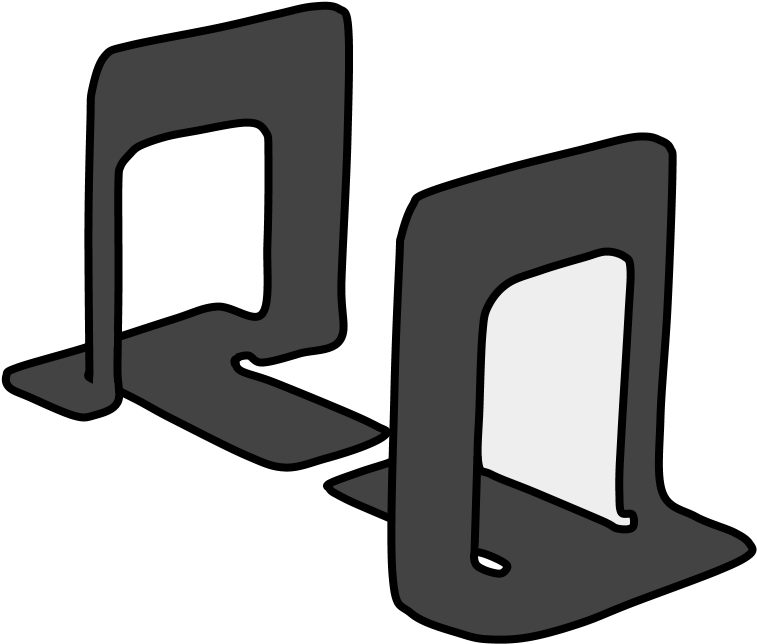 Bookends, Metal, Dark Gray Clipart (816x1056), Png Download