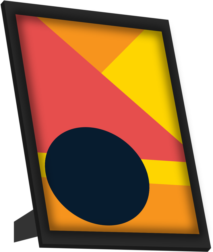 Framed Art, Abstract Shapes And Blue Circle Framed Clipart (858x1024), Png Download