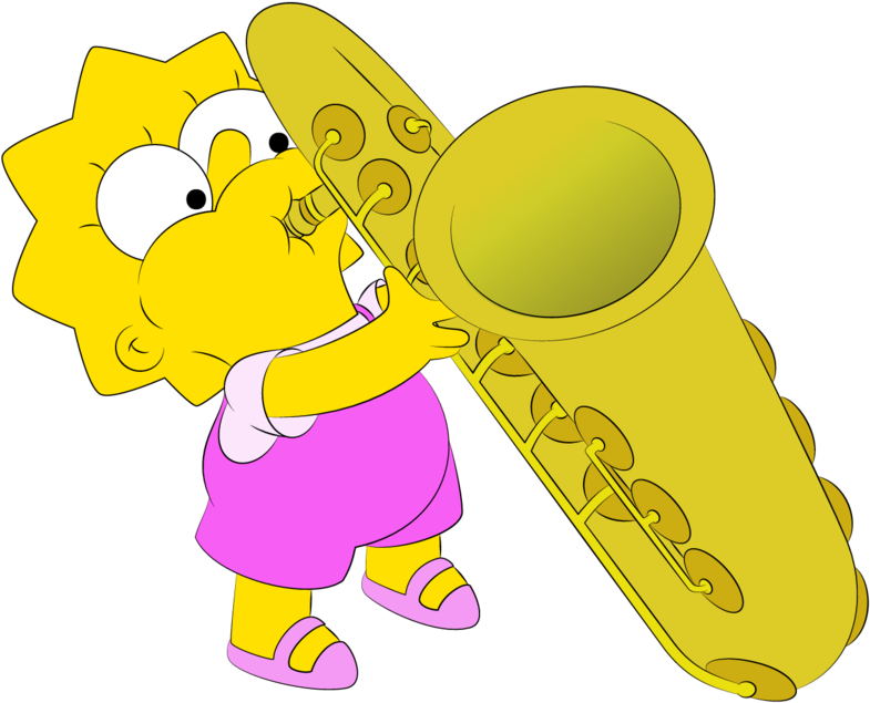 Lisas Sax The Simpsons Png Cartoon Clip Transparent (1024x768), Png Download