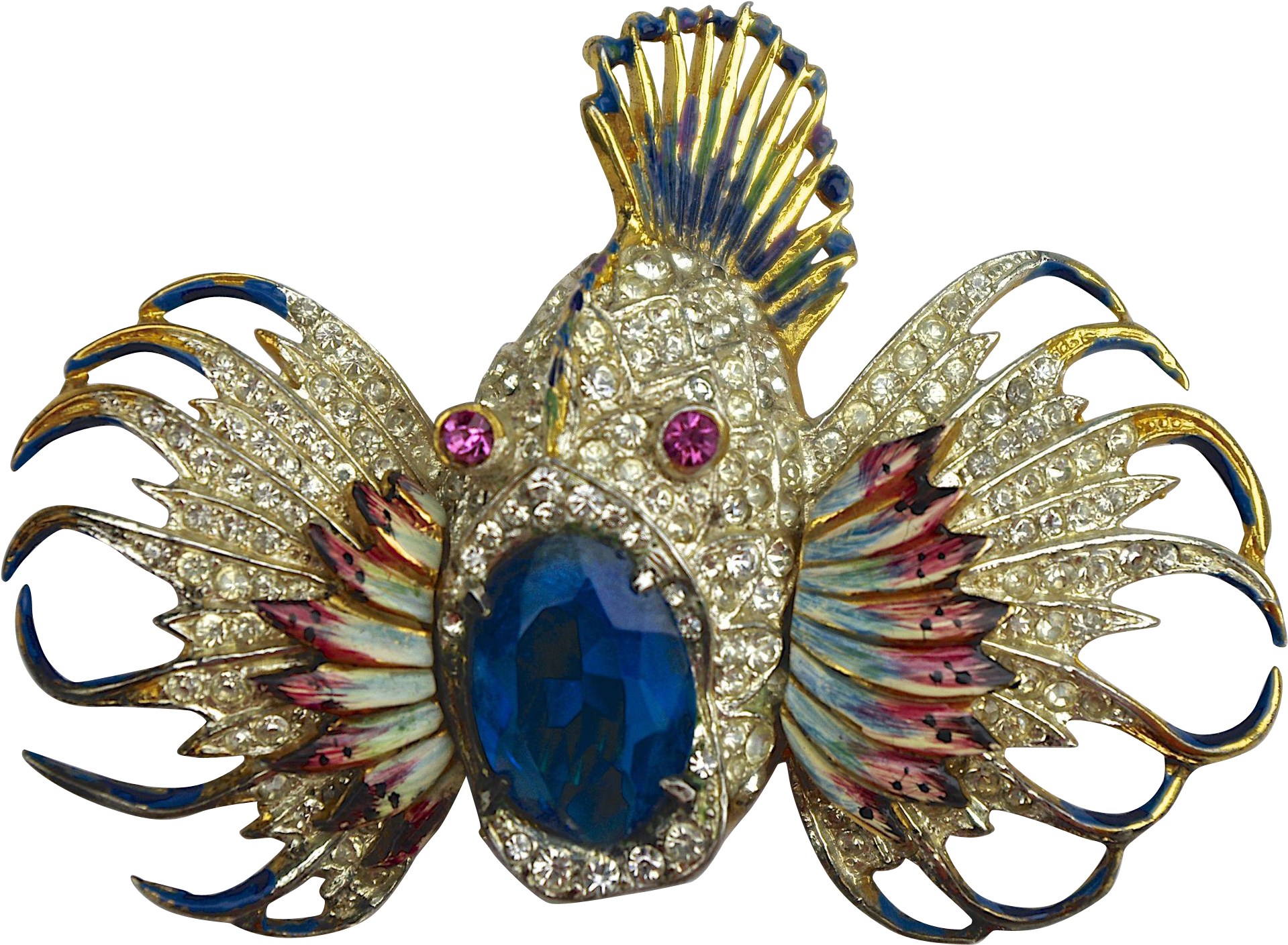 A Rare Vintage Sterling Silver Rock Fish Brooch Pin Clipart (1918x1918), Png Download