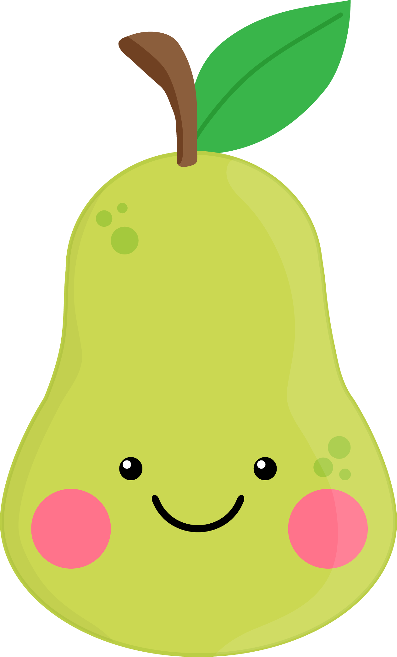 Cute Pear Clipart (1263x2089), Png Download