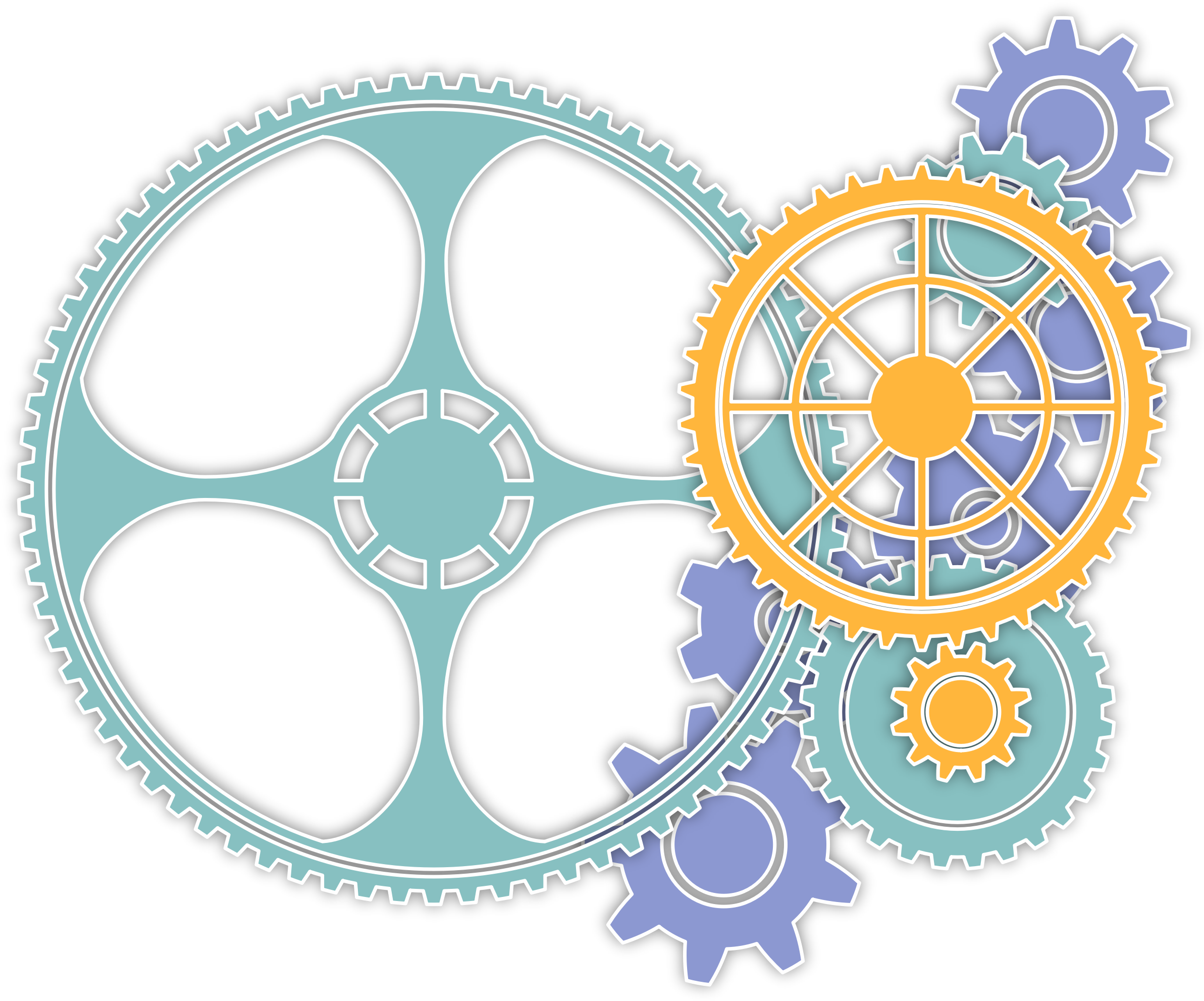 Clipart Colored Gears Free Clipart Microsoft Office - Png Download (2385x1982), Png Download