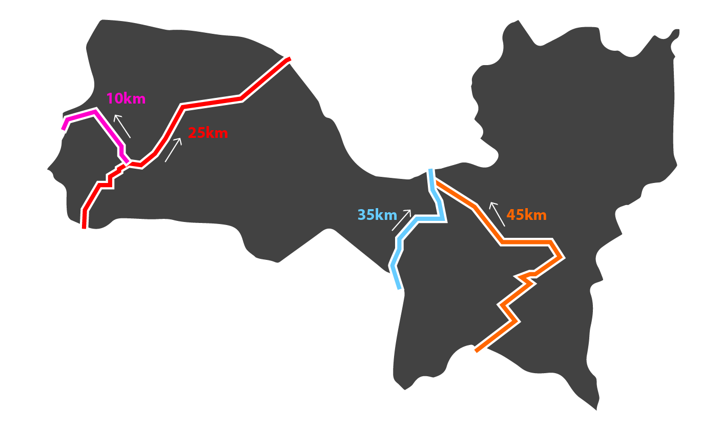 Just Walk Route Clipart (1370x835), Png Download